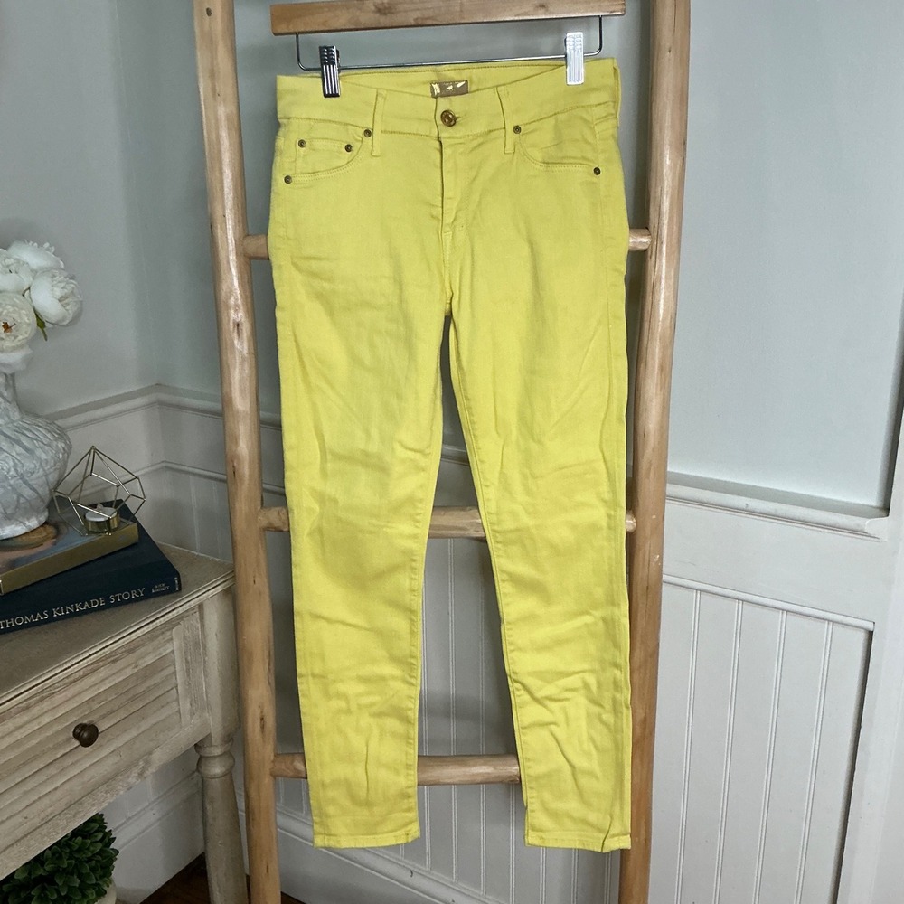 Mother The Looker Skinny Jeans Yellow Mid Rise Size 27 Made in USA